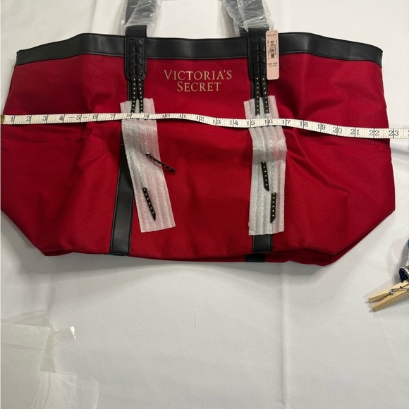 Victoria's Secret Red and Black Structured Tote - Picture 4 of 5